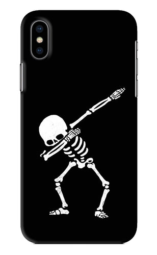 Dabbing Skeleton Art iPhone XS Back Skin Wrap