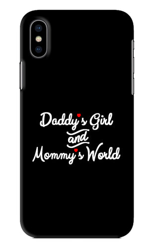 Daddy's Girl and Mommy's World iPhone XS Back Skin Wrap