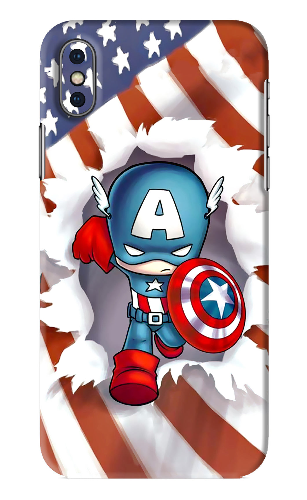 Captain America iPhone XS Back Skin Wrap