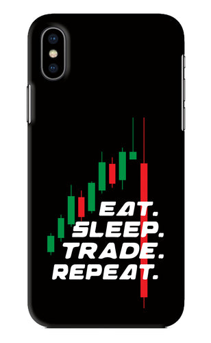 Eat Sleep Trade Repeat iPhone XS Back Skin Wrap