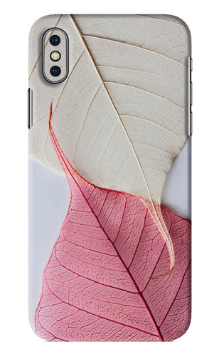 White Pink Leaf iPhone XS Back Skin Wrap
