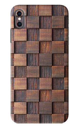 Wooden Cube Design iPhone XS Max Back Skin Wrap
