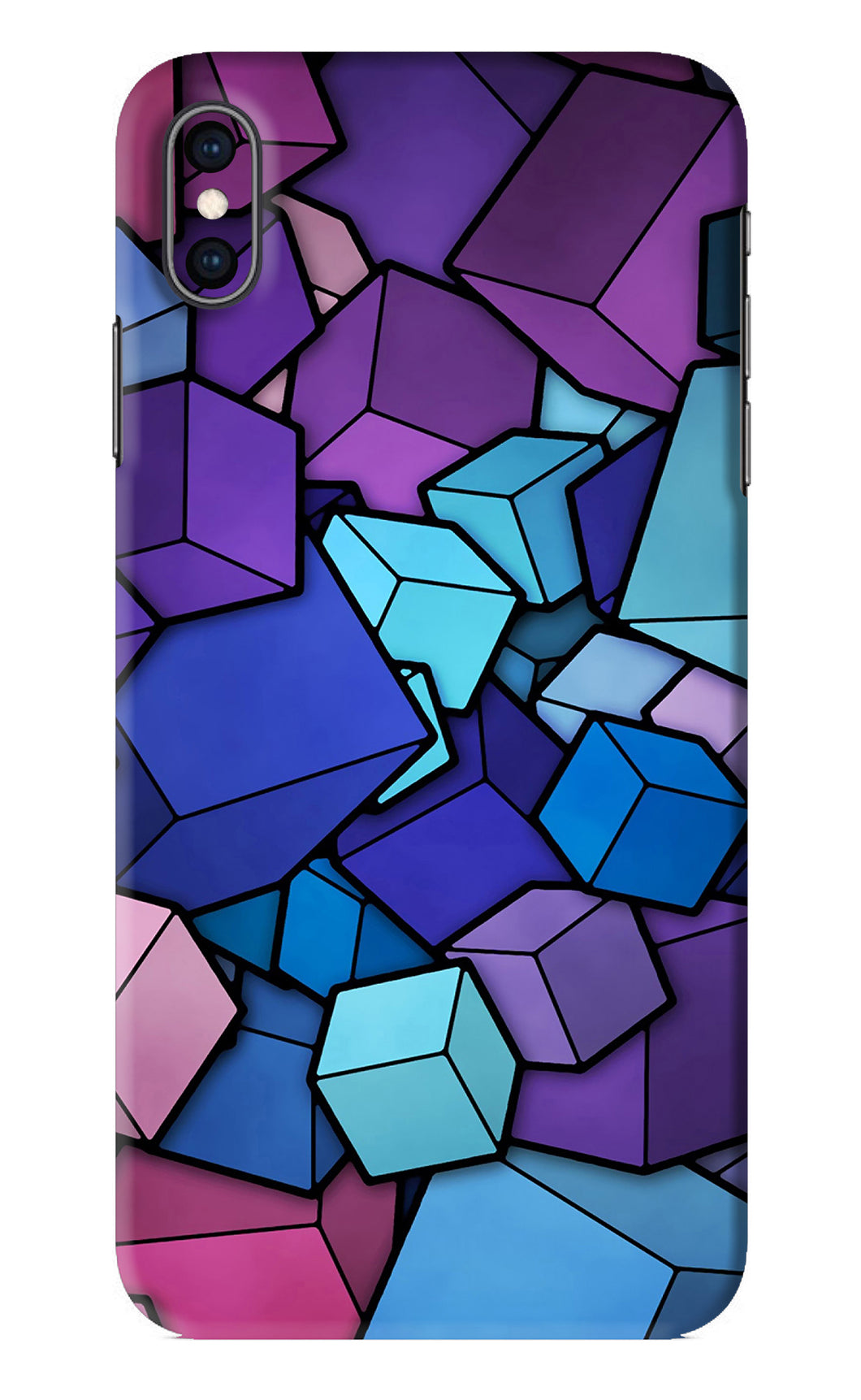 Cubic Abstract iPhone XS Max Back Skin Wrap
