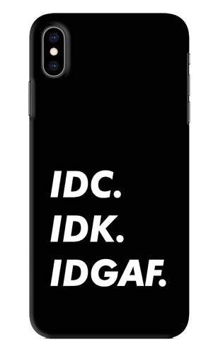 Idc Idk Idgaf iPhone XS Max Back Skin Wrap