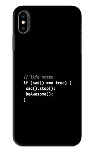 Life Motto Code iPhone XS Max Back Skin Wrap