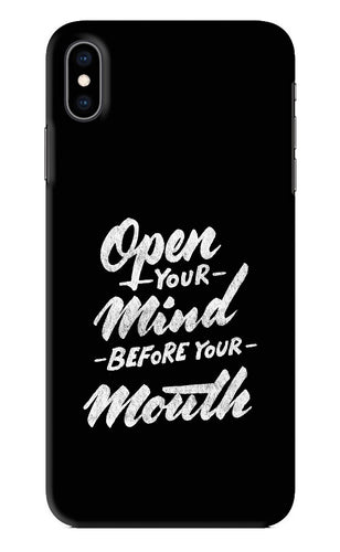 Open Your Mind Before Your Mouth iPhone XS Max Back Skin Wrap