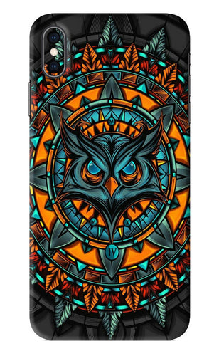 Angry Owl Art iPhone XS Max Back Skin Wrap