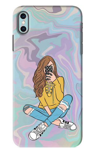 Selfie Girl iPhone XS Max Back Skin Wrap
