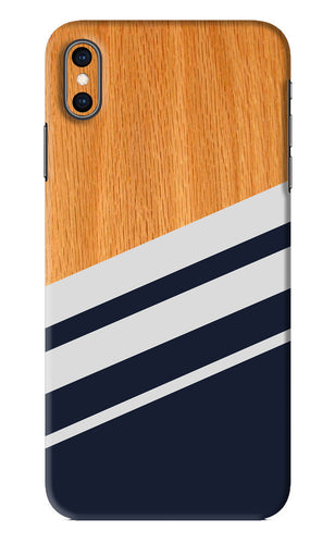 Black And White Wooden iPhone XS Max Back Skin Wrap