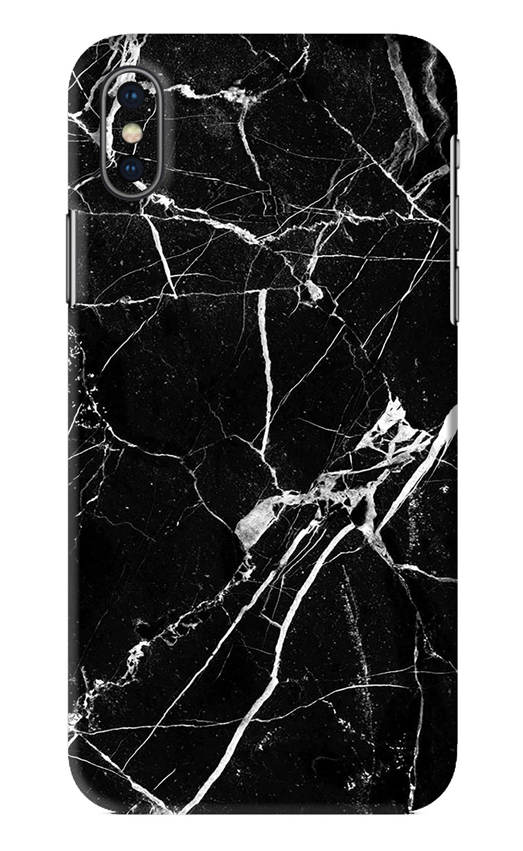 Black Marble Texture 2 iPhone X Back Skin Wrap