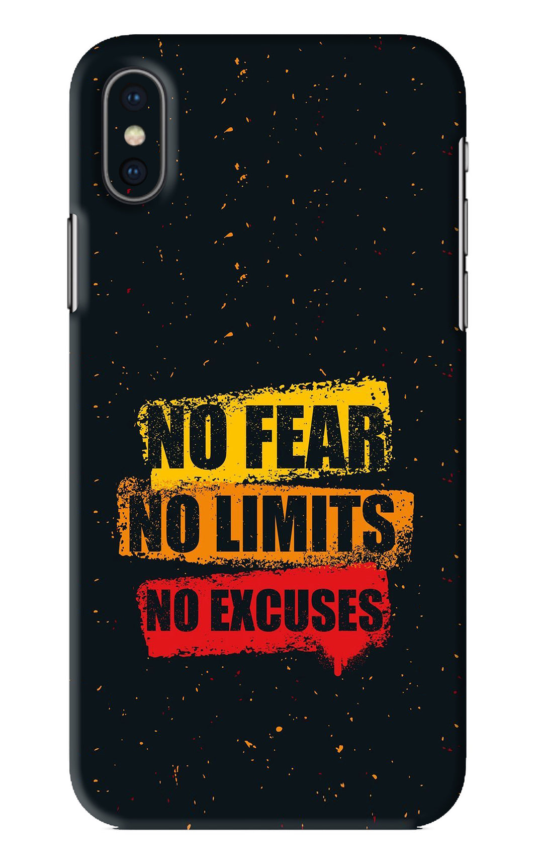 No Fear No Limits No Excuses iPhone X Back Skin Wrap