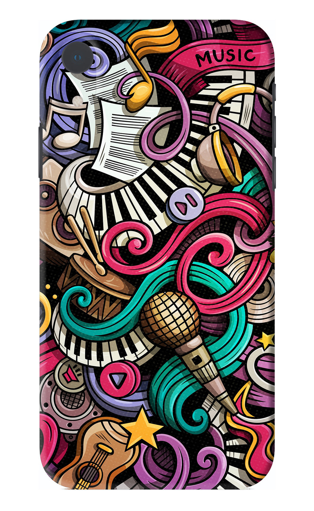 Music Abstract iPhone XR Back Skin Wrap
