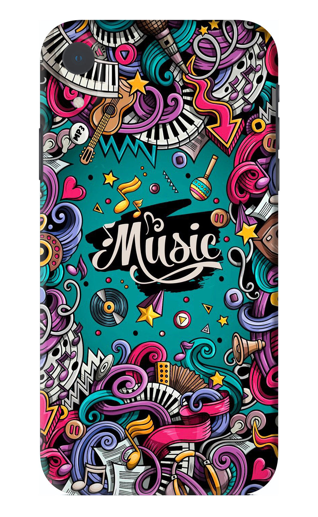 Music Graffiti iPhone XR Back Skin Wrap