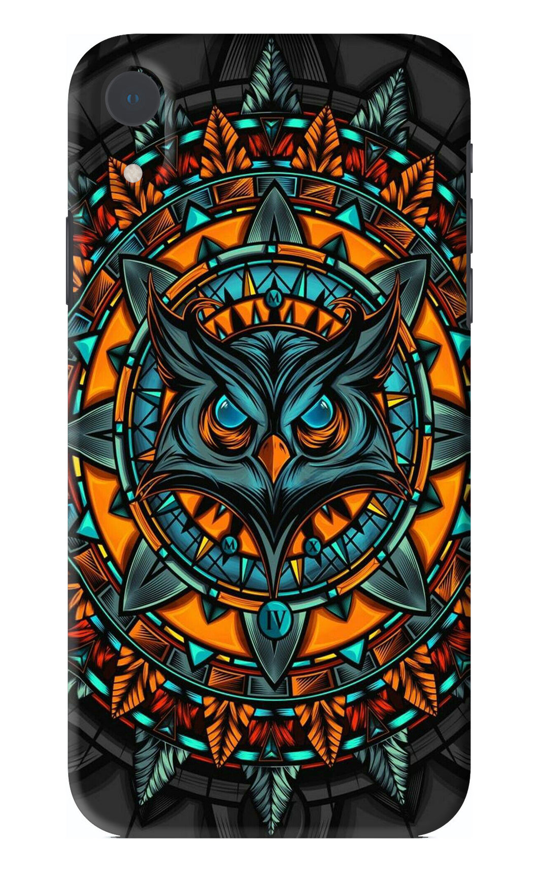 Angry Owl Art iPhone XR Back Skin Wrap