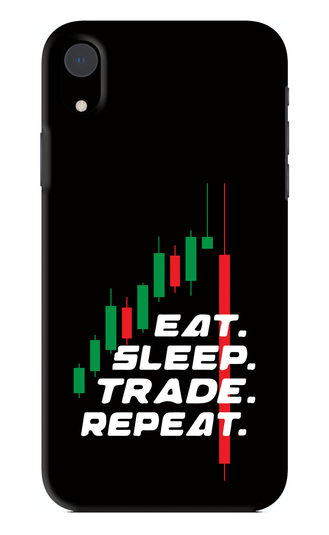 Eat Sleep Trade Repeat iPhone XR Back Skin Wrap