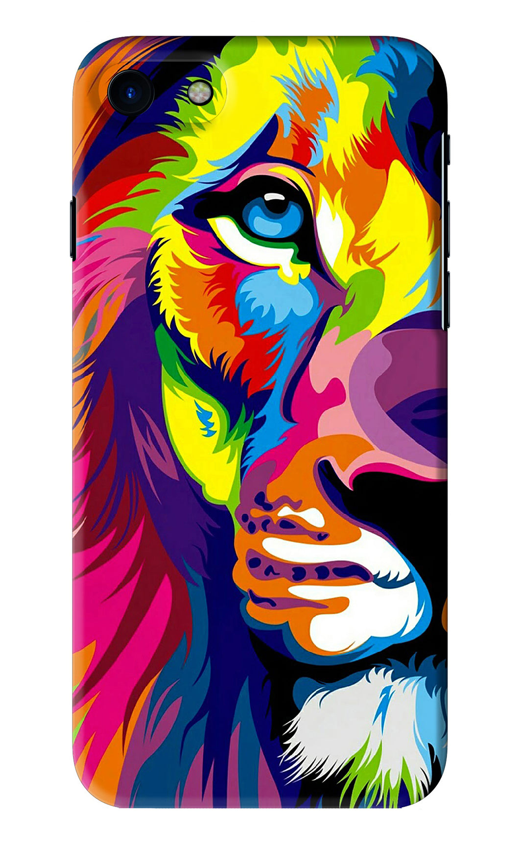 Lion Half Face iPhone SE 2020 Back Skin Wrap