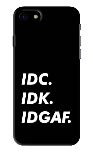 Idc Idk Idgaf iPhone SE 2020 Back Skin Wrap