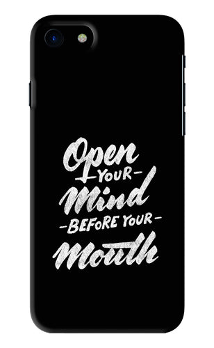 Open Your Mind Before Your Mouth iPhone SE 2020 Back Skin Wrap