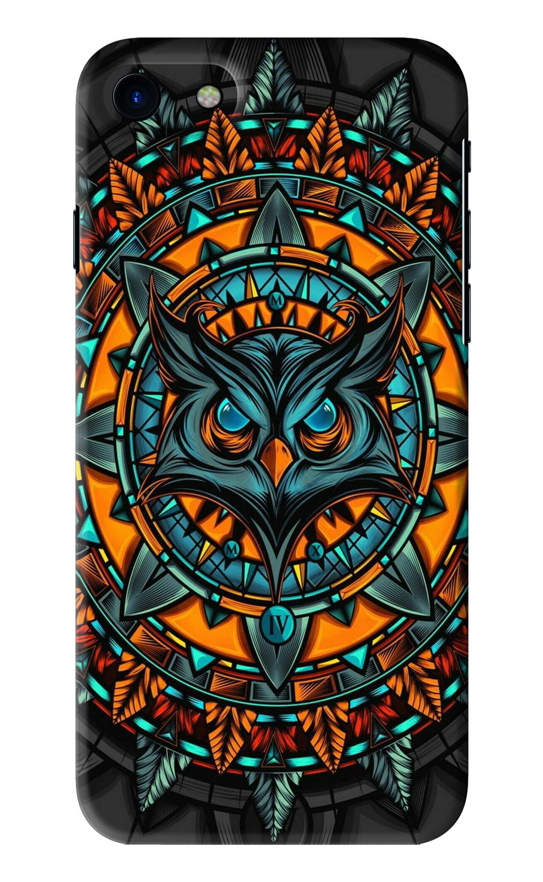 Angry Owl Art iPhone 8 Back Skin Wrap