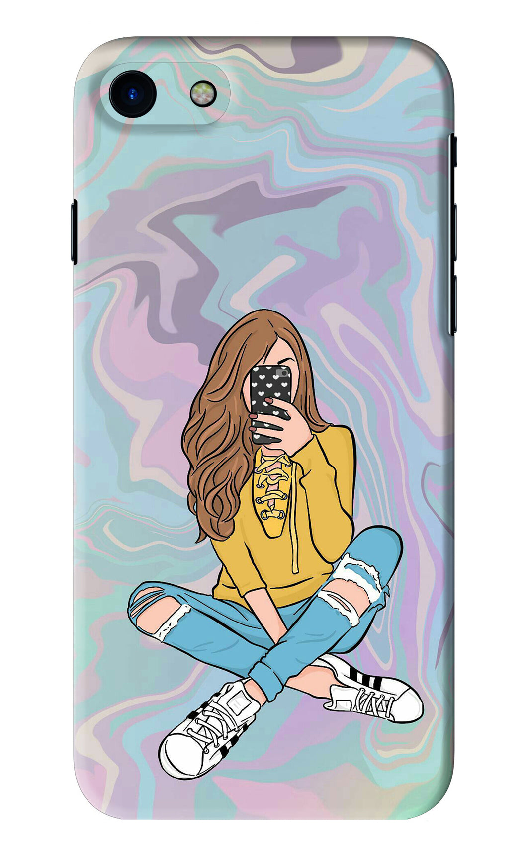 Selfie Girl iPhone 8 Back Skin Wrap