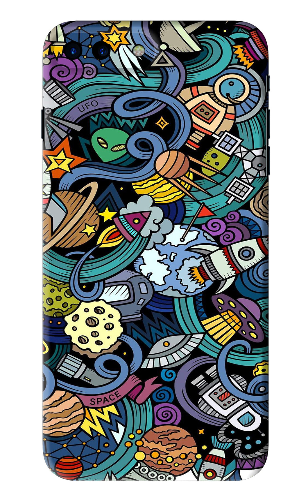 Space Abstract iPhone 8 Plus Back Skin Wrap