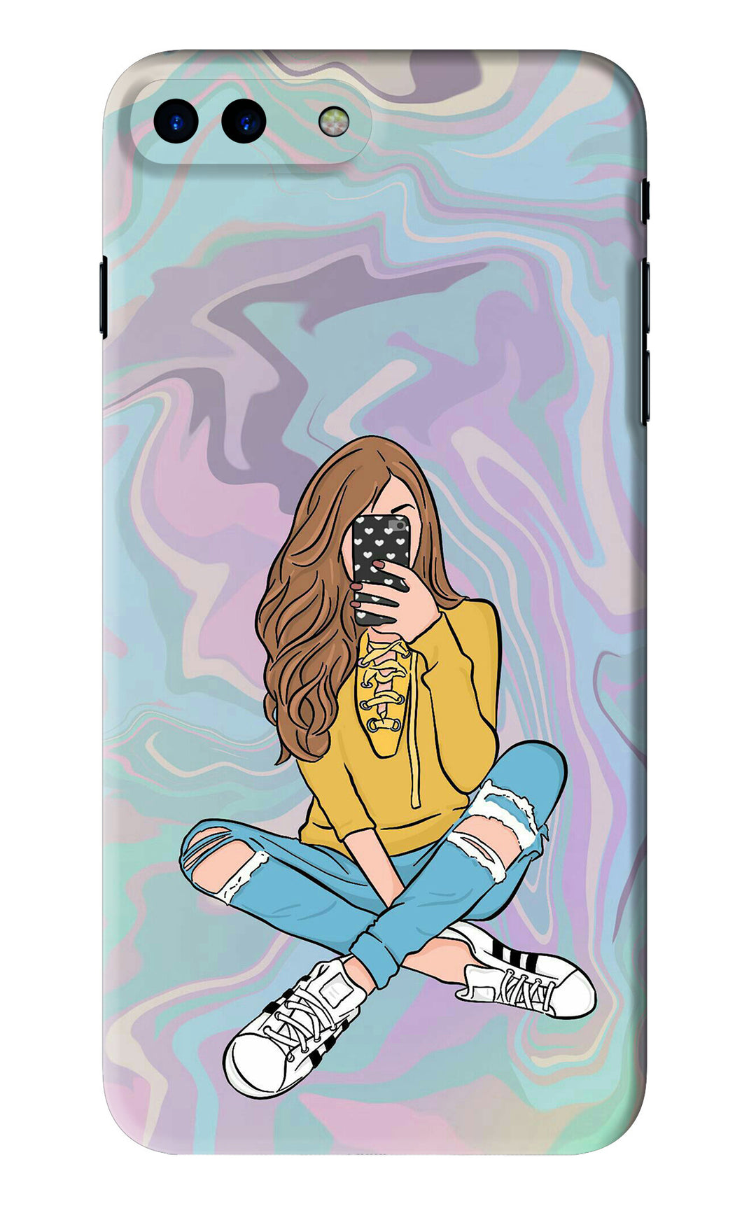 Selfie Girl iPhone 8 Plus Back Skin Wrap