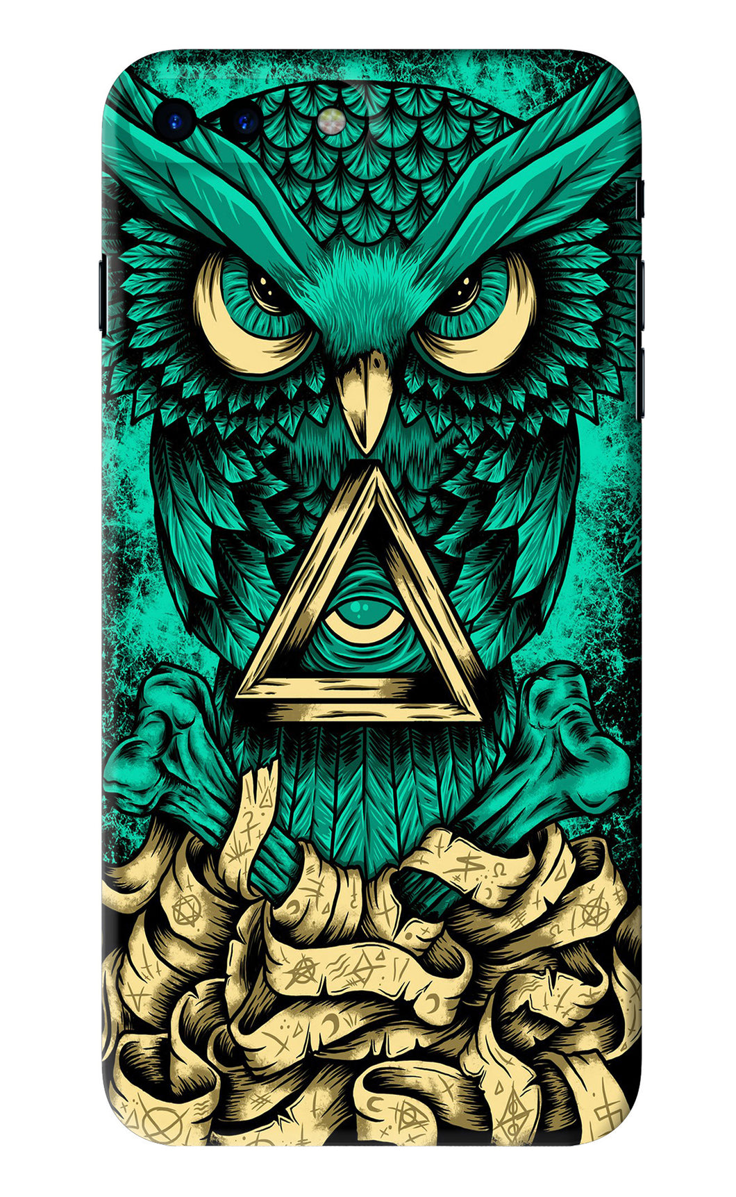 Green Owl iPhone 8 Plus Back Skin Wrap