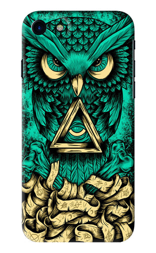 Green Owl iPhone 7 Back Skin Wrap