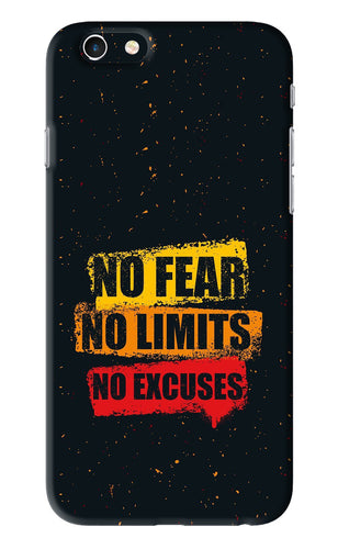 No Fear No Limits No Excuses iPhone 6S Back Skin Wrap