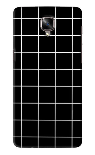 White Grid OnePlus 3 Back Skin Wrap