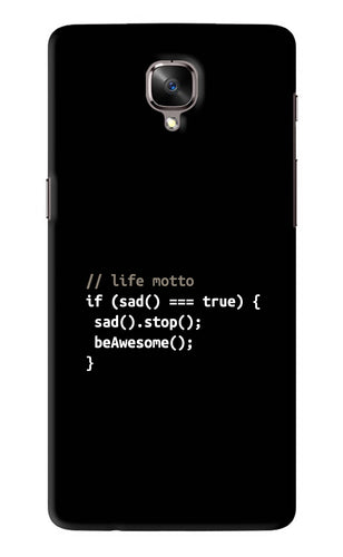 Life Motto Code OnePlus 3 Back Skin Wrap