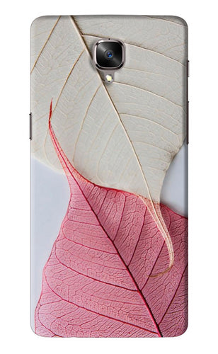 White Pink Leaf OnePlus 3 Back Skin Wrap