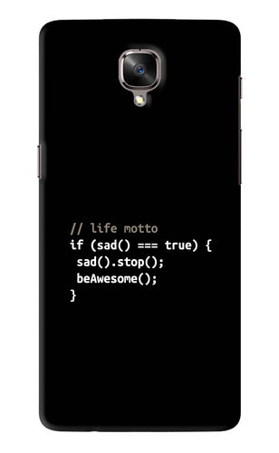 Life Motto Code OnePlus 3T Back Skin Wrap