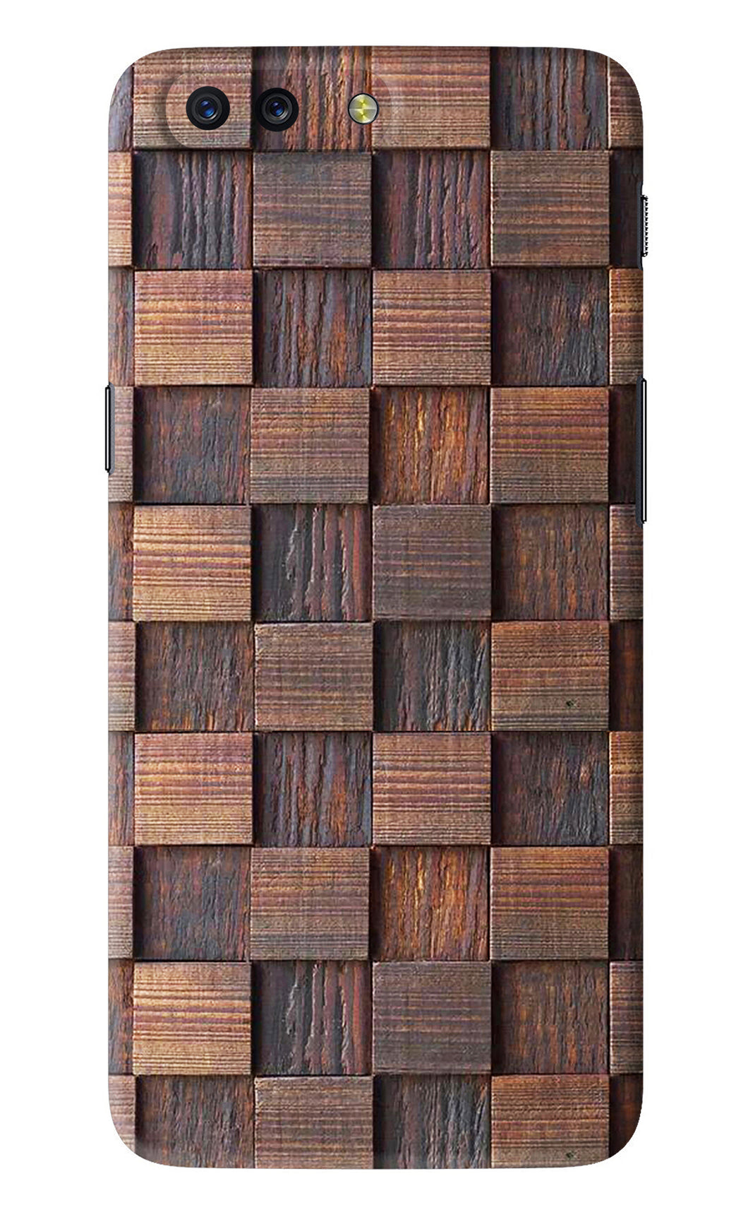 Wooden Cube Design OnePlus 5 Back Skin Wrap