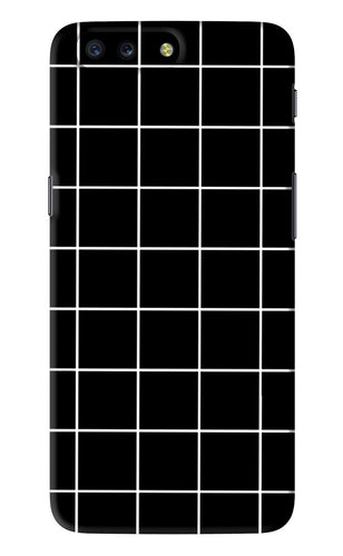 White Grid OnePlus 5 Back Skin Wrap
