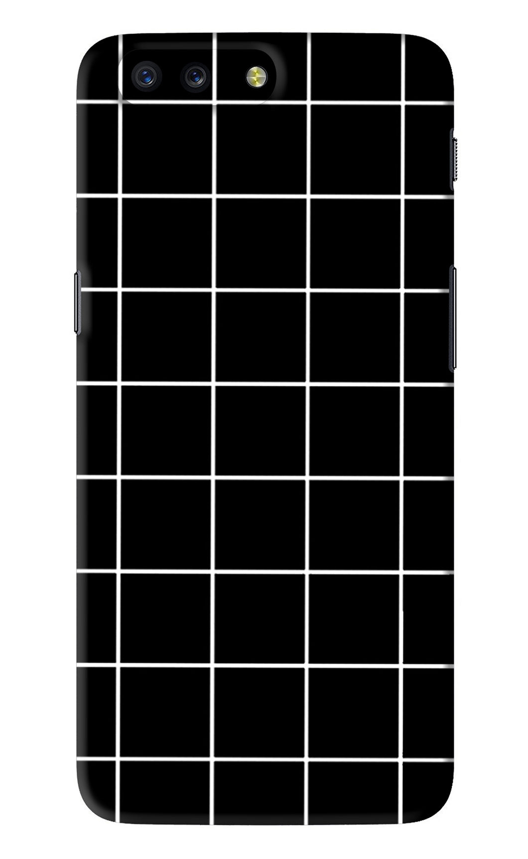 White Grid OnePlus 5 Back Skin Wrap