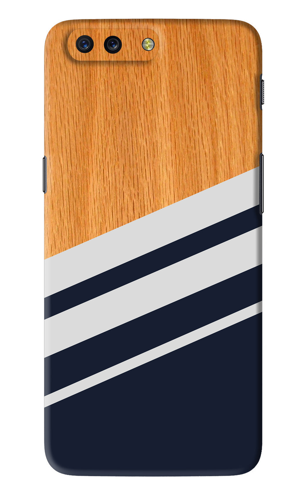 Black And White Wooden OnePlus 5 Back Skin Wrap