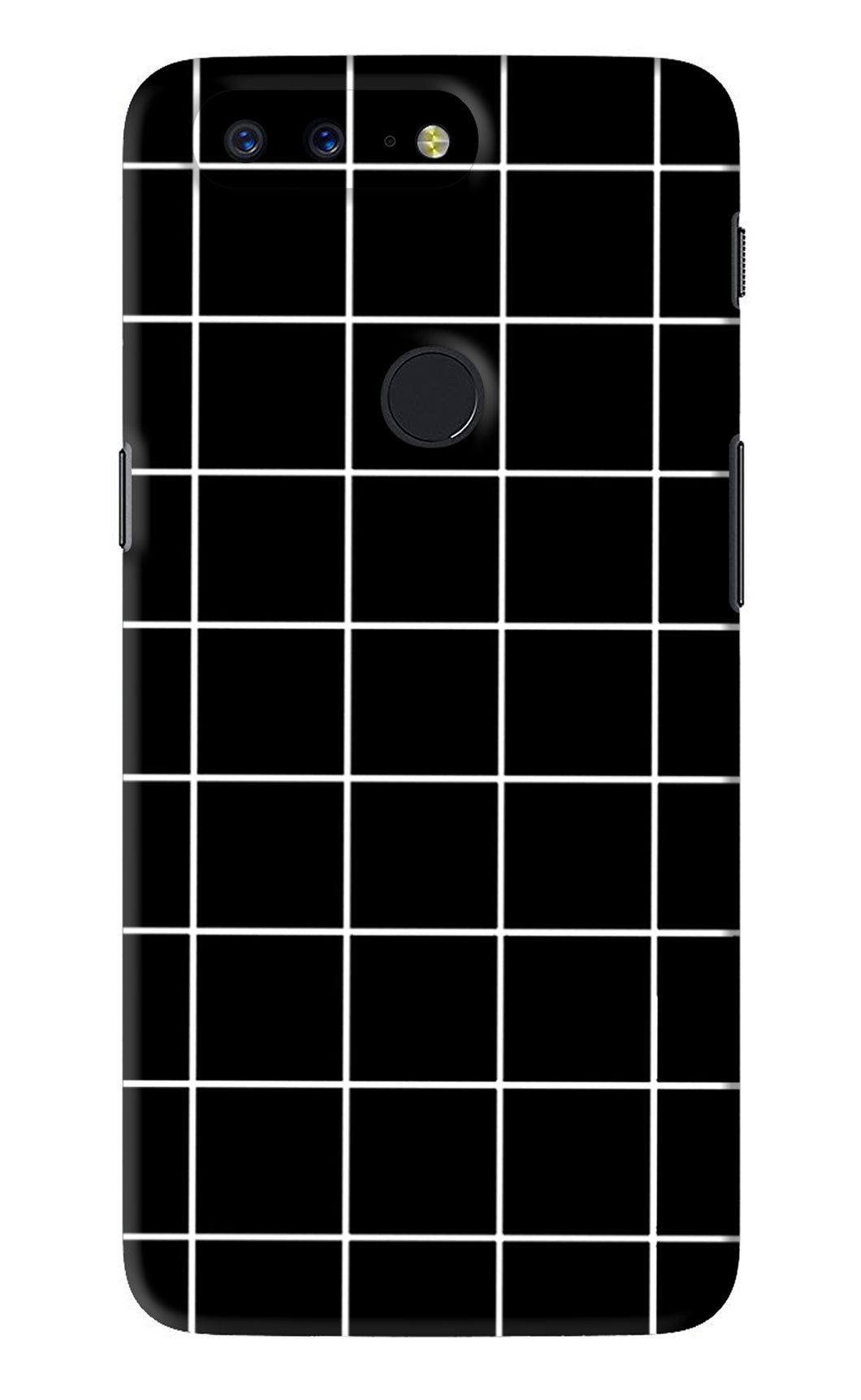 White Grid OnePlus 5T Back Skin Wrap