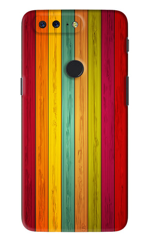 Multicolor Wooden OnePlus 5T Back Skin Wrap
