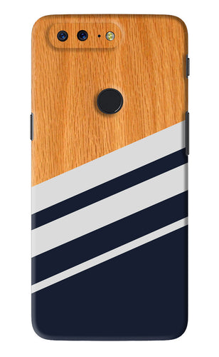 Black And White Wooden OnePlus 5T Back Skin Wrap