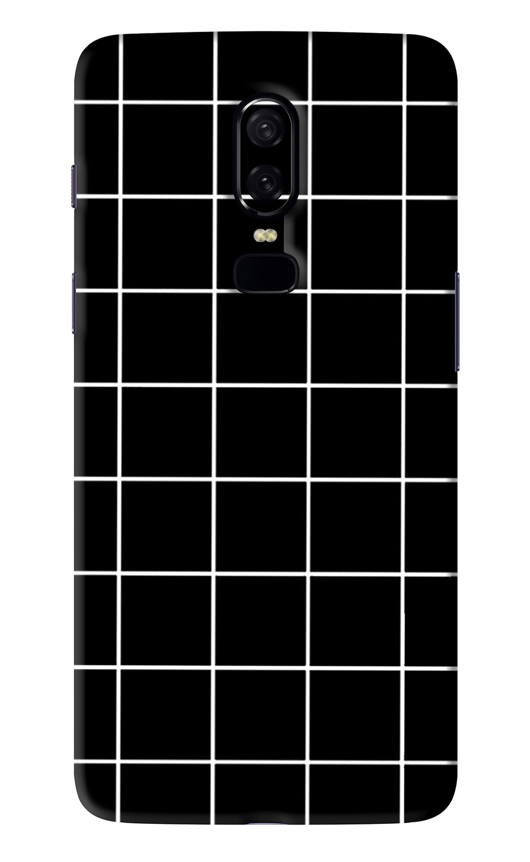 White Grid OnePlus 6 Back Skin Wrap