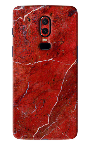 Red Marble Design OnePlus 6 Back Skin Wrap
