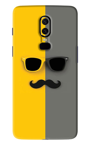 Sunglasses with Mustache OnePlus 6 Back Skin Wrap
