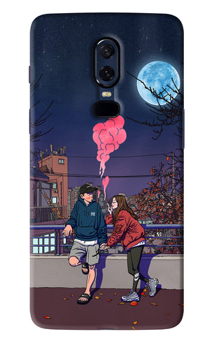 Chilling Couple OnePlus 6 Back Skin Wrap