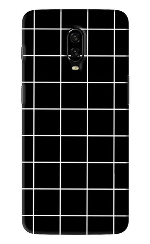 White Grid OnePlus 6T Back Skin Wrap