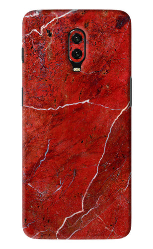 Red Marble Design OnePlus 6T Back Skin Wrap