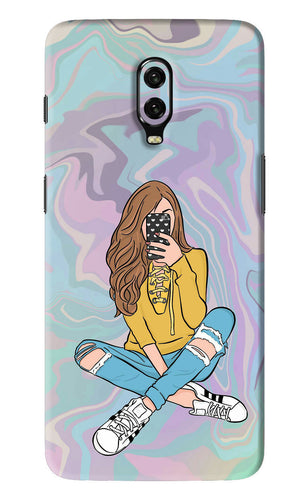 Selfie Girl OnePlus 6T Back Skin Wrap