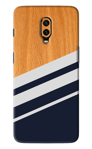 Black And White Wooden OnePlus 6T Back Skin Wrap