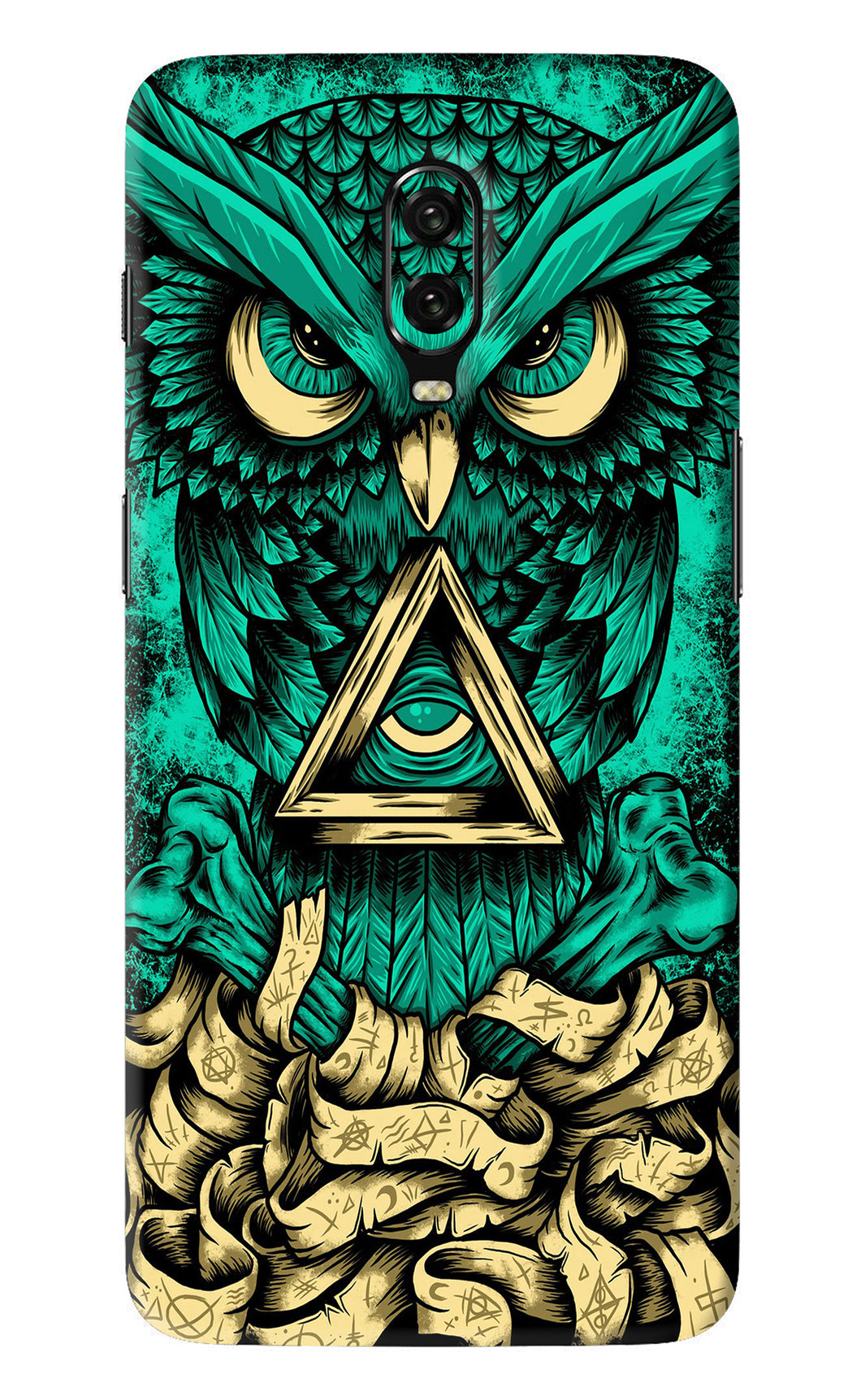 Green Owl OnePlus 6T Back Skin Wrap