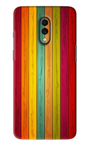 Multicolor Wooden OnePlus 7 Back Skin Wrap
